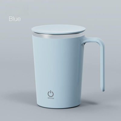 Tubarão de mistura de aço inoxidável 400 ml caneca de café com agitação magnética para escritório e escola