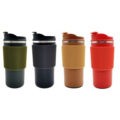 OFFICE CUP 450ml de aço inoxidável de parede dupla Taça de café de viagem com caixa de silicone