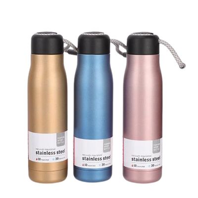 Bottle de água de aço inoxidável com parede dupla isolada aceitável para a sustentabilidade