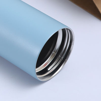 Logotipo personalizado de aço de vácuo isolado de viagem caneca de café garrafa de água com alça e tampa