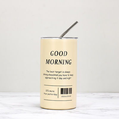 Taça de café reutilizável de aço inoxidável com slogan personalizado