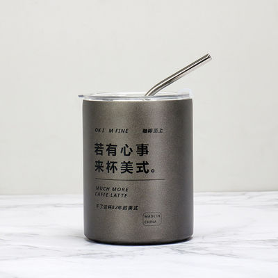 Taça de café reutilizável de aço inoxidável com slogan personalizado