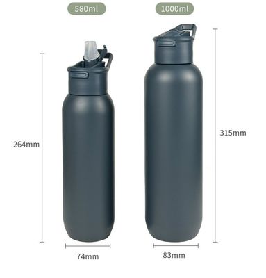 Segurança 32oz / 1000ml Duplo Parede de vácuo isolado garrafa de água de aço inoxidável com tampa de palha