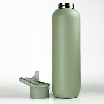 Segurança 32oz / 1000ml Duplo Parede de vácuo isolado garrafa de água de aço inoxidável com tampa de palha