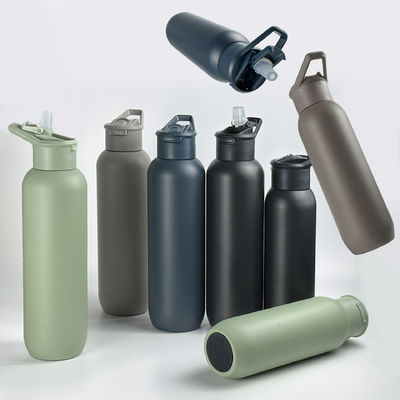 Segurança 32oz / 1000ml Duplo Parede de vácuo isolado garrafa de água de aço inoxidável com tampa de palha