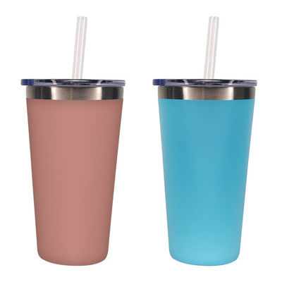 Bottle de bebidas para automóveis de aço inoxidável de 550 ml com palha