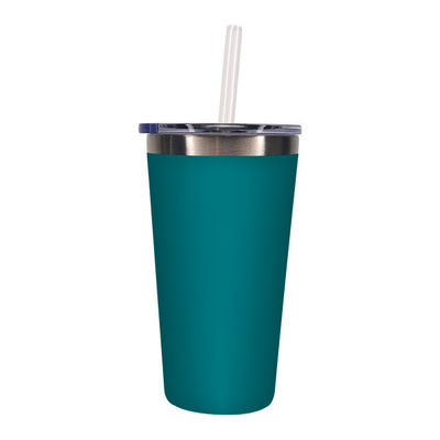 Desfrute das suas bebidas favoritas em movimento com este cilindro de aço inoxidável de 550 ml