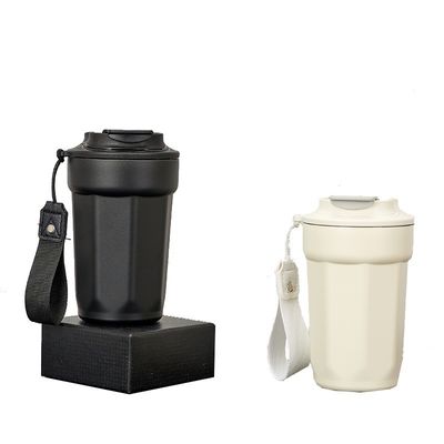 Taça de café isolada a vácuo de aço inoxidável 420 ml Taça de diamante octogonal com mão