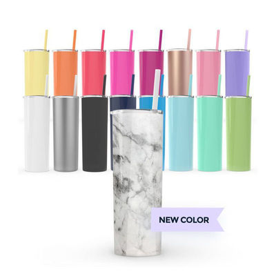 20oz 30oz Straight Skinny Sublimation Tumbler com parafuso na tampa e canela caneca para acampar
