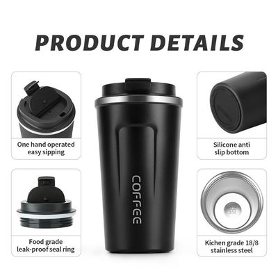 Copo de café térmico isolado Logotipo personalizado 13 oz 17 oz Tumbler de aço inoxidável para viagens