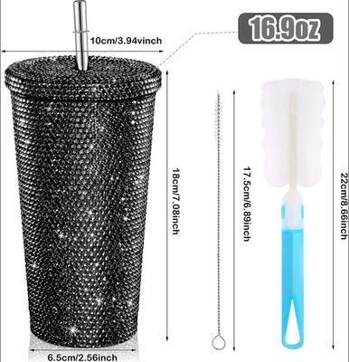 500ml de aço inoxidável a vácuo isolado tumbler de café com tampa palha e palha