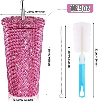 500ml de aço inoxidável a vácuo isolado tumbler de café com tampa palha e palha