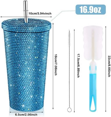 500ml de aço inoxidável a vácuo isolado tumbler de café com tampa palha e palha