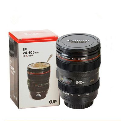 Fotógrafos de viagem Tumbler câmera lente caneca de café com design isolado e agitação