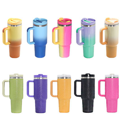 Logotipo personalizado 40 Oz Dupla parede Tublers de viagem de aço inoxidável Mão para viagem fácil