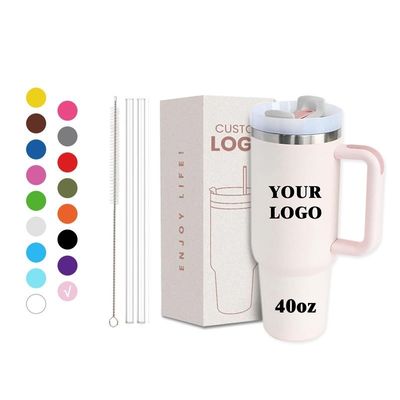 Logotipo personalizado 40 Oz Dupla parede Tublers de viagem de aço inoxidável Mão para viagem fácil