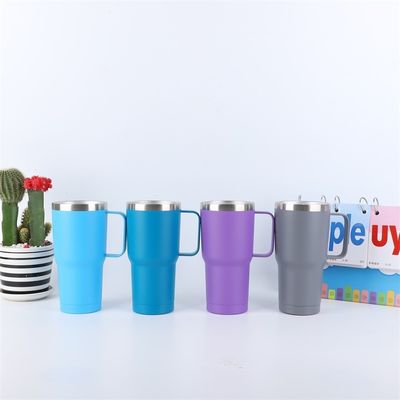 American Style Tubarão de parede dupla de aço inoxidável 10oz caneca de café com alça e tampa