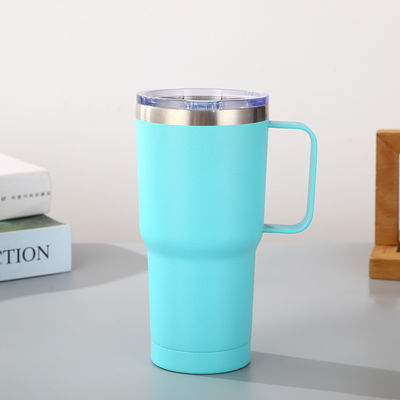 20 oz Double Isolated Stemless Wine Tumbler com alça e palha Melhorar sua imagem