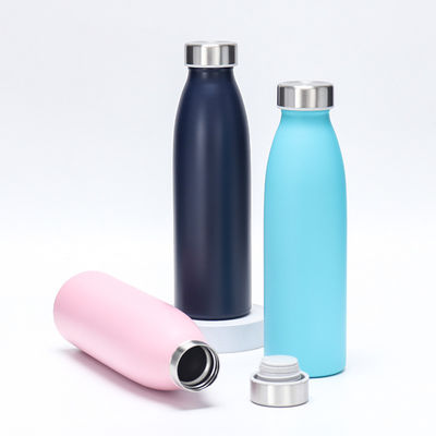 Vários modelos personalizados Duplo 750ml parede de aço inoxidável frasco de vácuo isolado tumbler boca pequena garrafa de leite de água