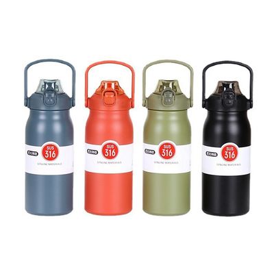 Garrafa de água exterior com alça portátil e tampa de salto aceita cores personalizadas