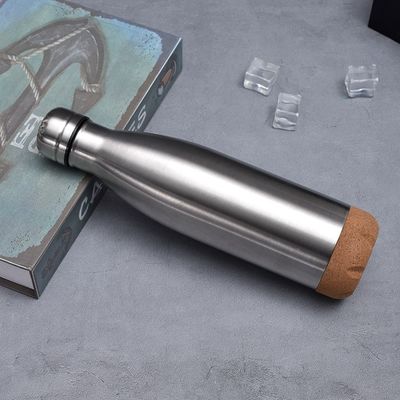 Garrafa térmica de vácuo frasco de parede dupla com fundo de madeira design moderno best seller