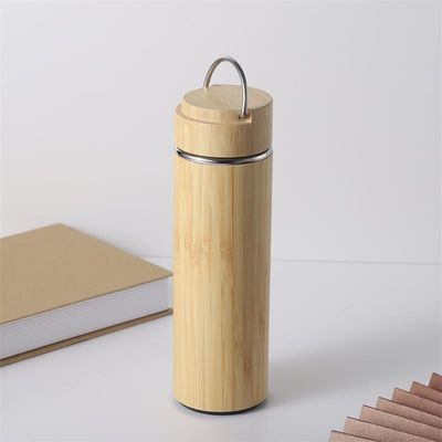 Termos de bambu isolado a vácuo de aço inoxidável de bambu térmico frasco de água de café e chá