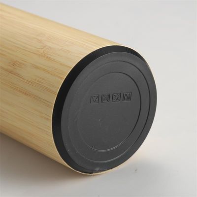 Tipo de metal aço inoxidável termo em madeira de bambu personalizado frasco de bebida com tampa de madeira