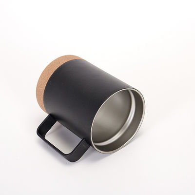 16oz de aço inoxidável preto fosco, fundo de cortiça caneca de cor personalizada design contemporâneo