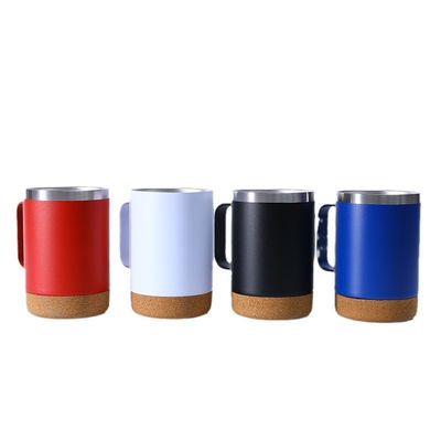 16oz de aço inoxidável preto fosco, fundo de cortiça caneca de cor personalizada design contemporâneo