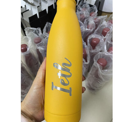 304 aço inoxidável 18 oz garrafa de cola para desporto vácuo garrafa de água revestida em pó