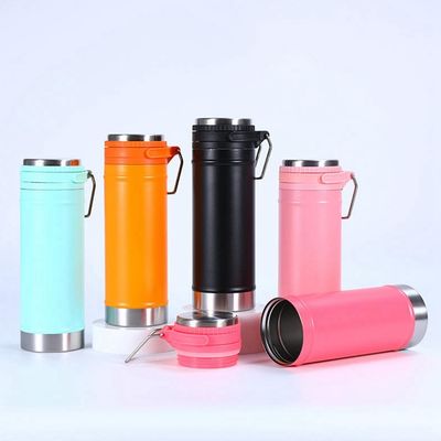 Cor personalizada 750ml Fota de água térmico de aço inoxidável de parede dupla com alça