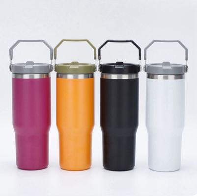Estilo de Design Minimalista 30oz BPA livre Tubarão Isolado a Vácuo com Flip Straw Thermos