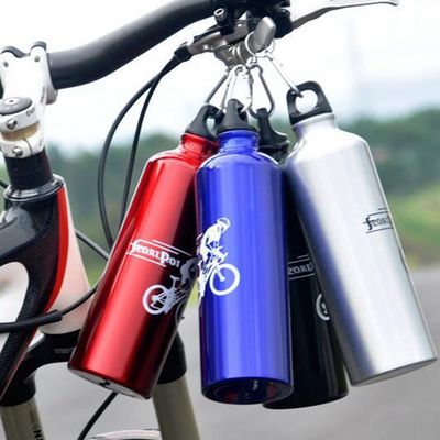Garrafa de água para mountain bike com carabiner e água fervente aplicável em liga de alumínio