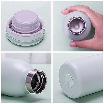 Garrafa de água de aço inoxidável com tinta de borracha macia 350 ml/600 ml Dupla parede isolada