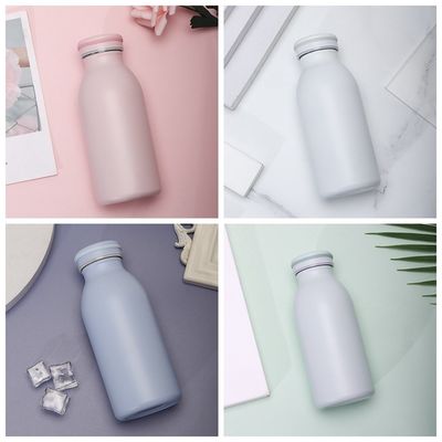 Garrafa de água de aço inoxidável com tinta de borracha macia 350 ml/600 ml Dupla parede isolada